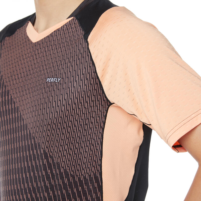 T-Shirt de Badminton 560 Homme - Noir/Abricot
