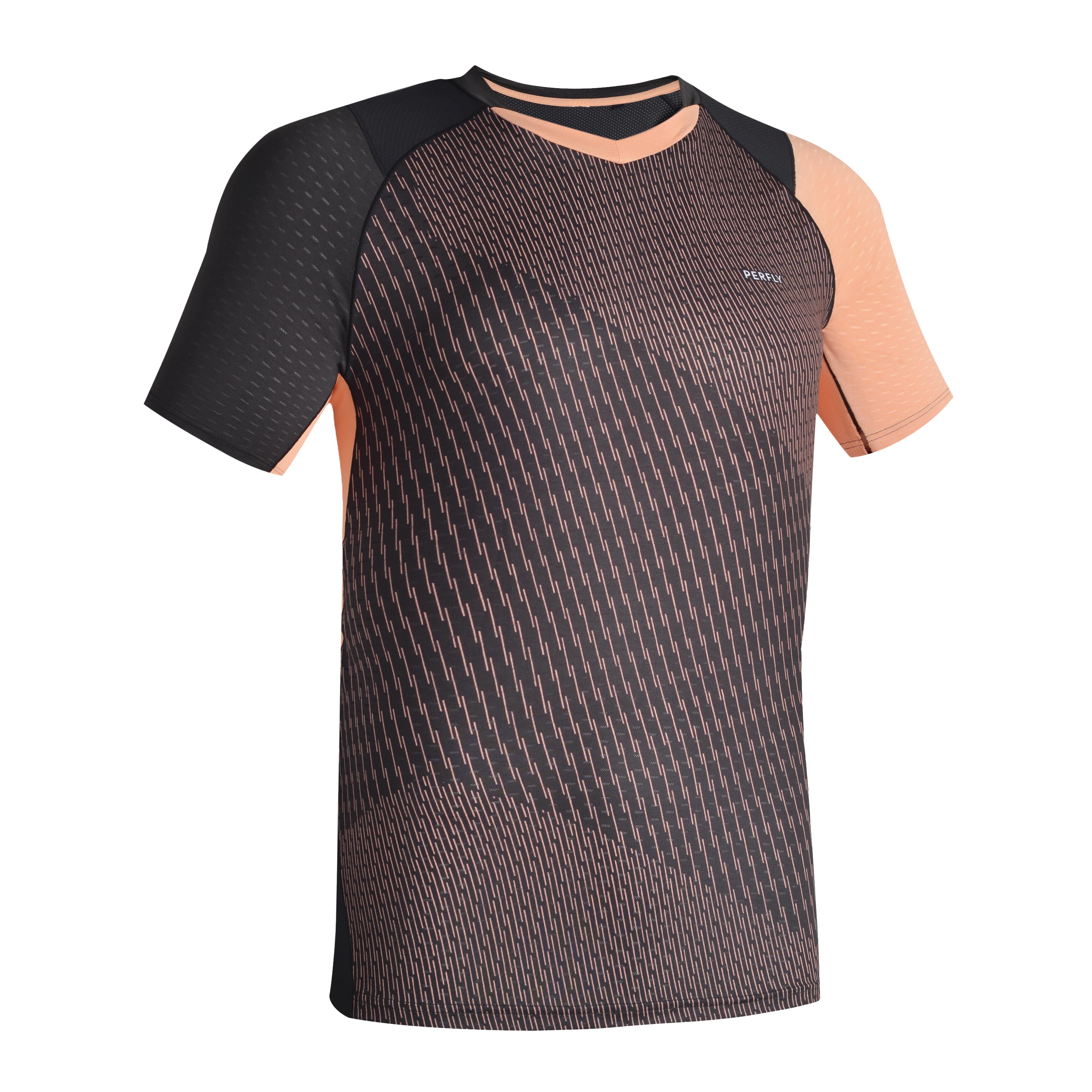 T-shirt För Badminton 560 Herr Svart/aprikos