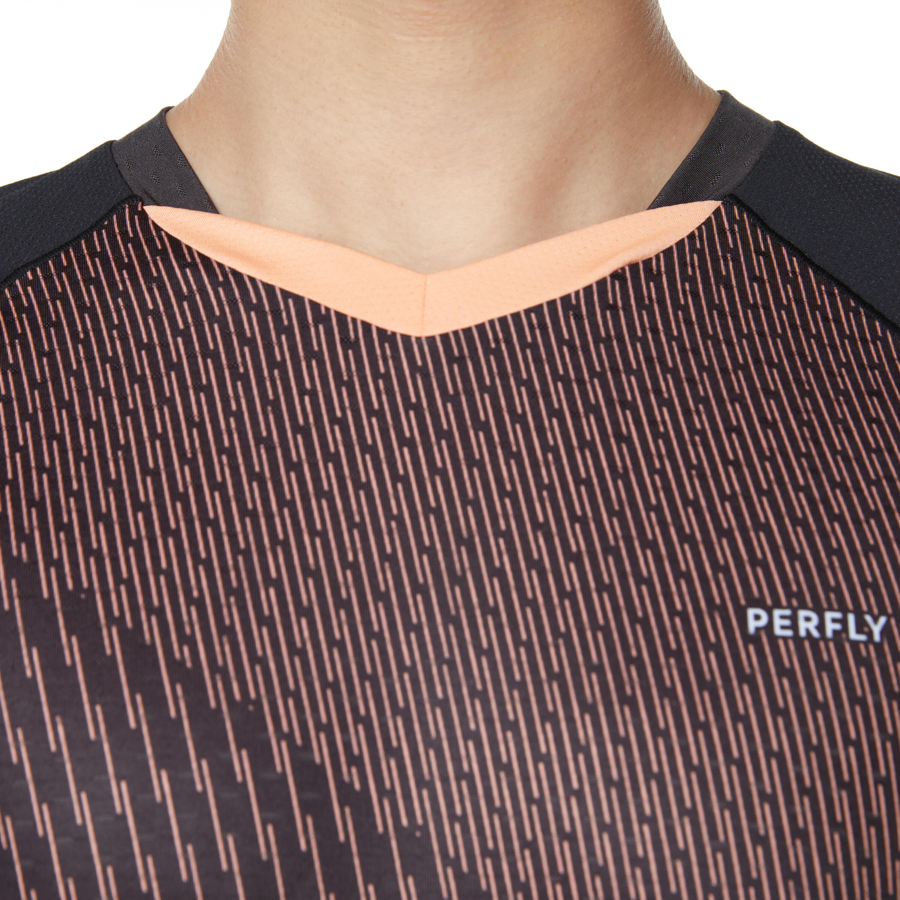 MEN BADMINTON T SHIRT 560 BLACK APRICOT 5/14