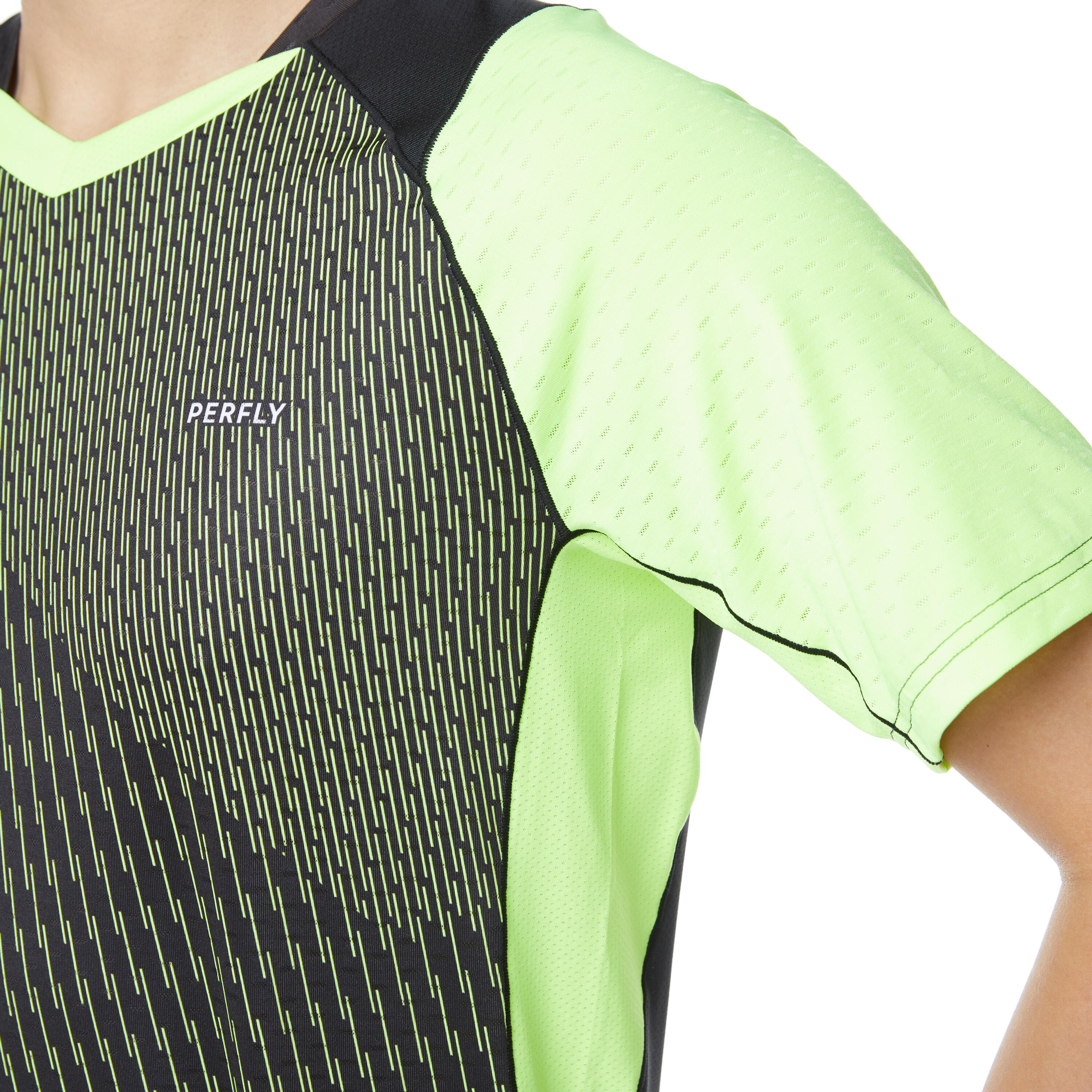MEN BADMINTON T SHIRT 560 FLASH GREEN 4/23