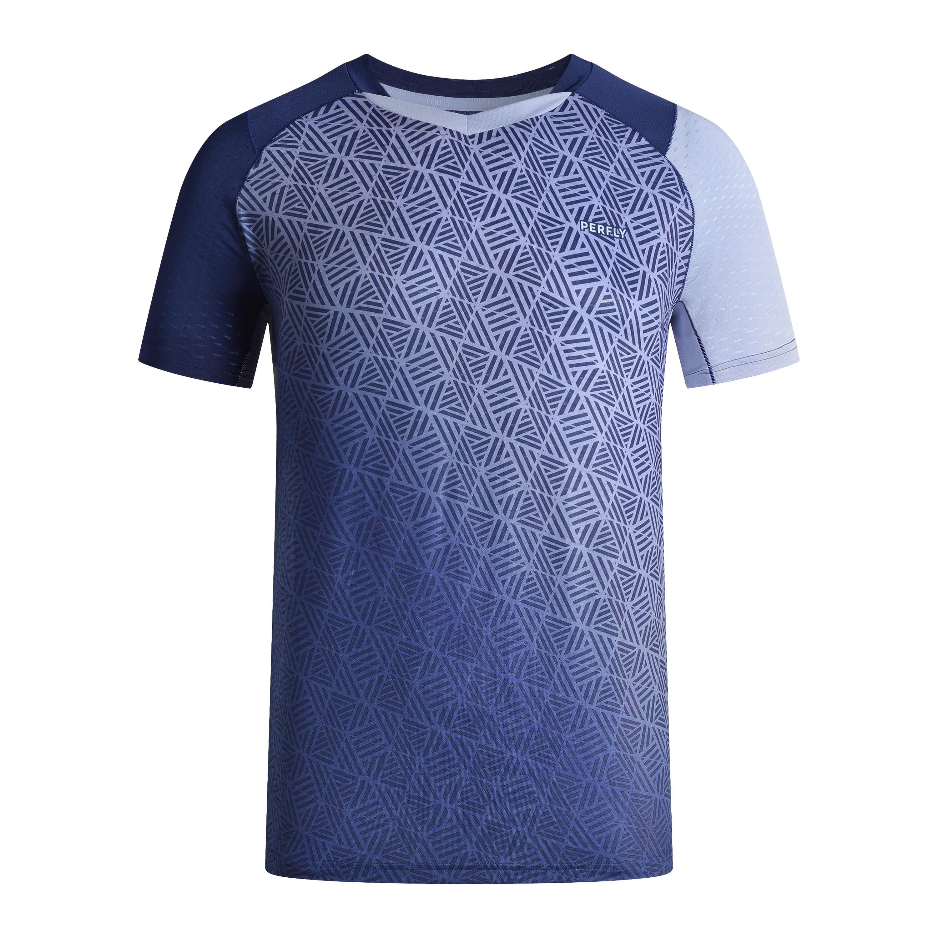 PERFLY MEN BADMINTON T SHIRT 560 NAVY