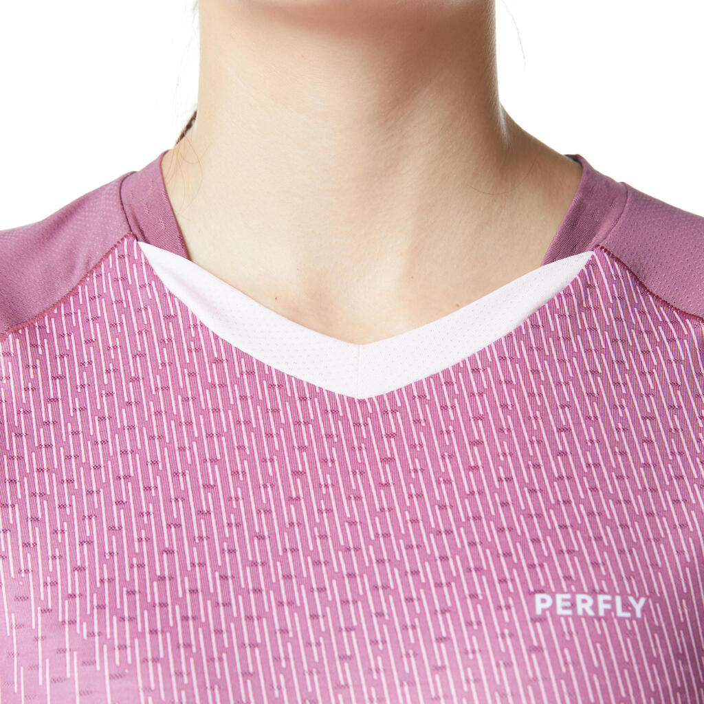 WOMEN  BADMINTON T SHIRT 560 MULBERRY