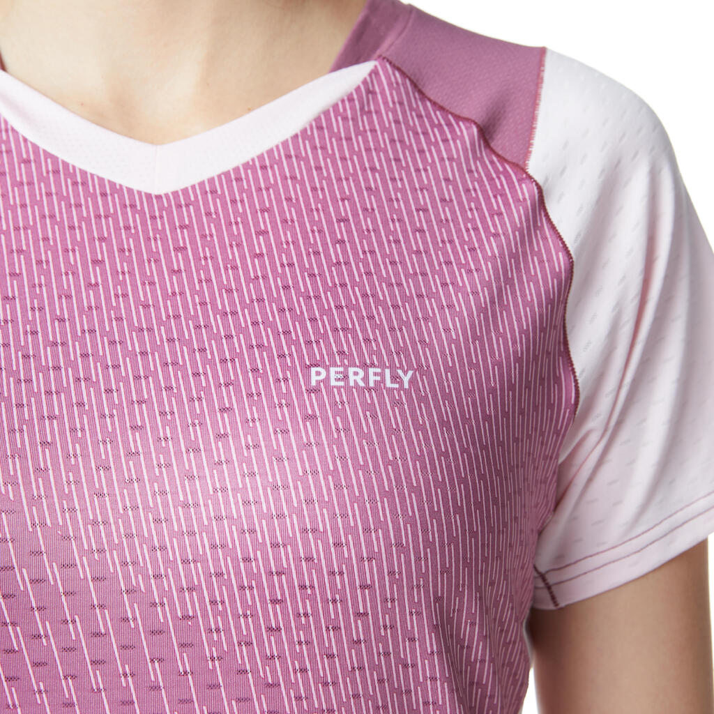 WOMEN  BADMINTON T SHIRT 560 MULBERRY