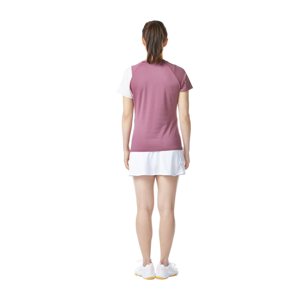 WOMEN  BADMINTON T SHIRT 560 MULBERRY