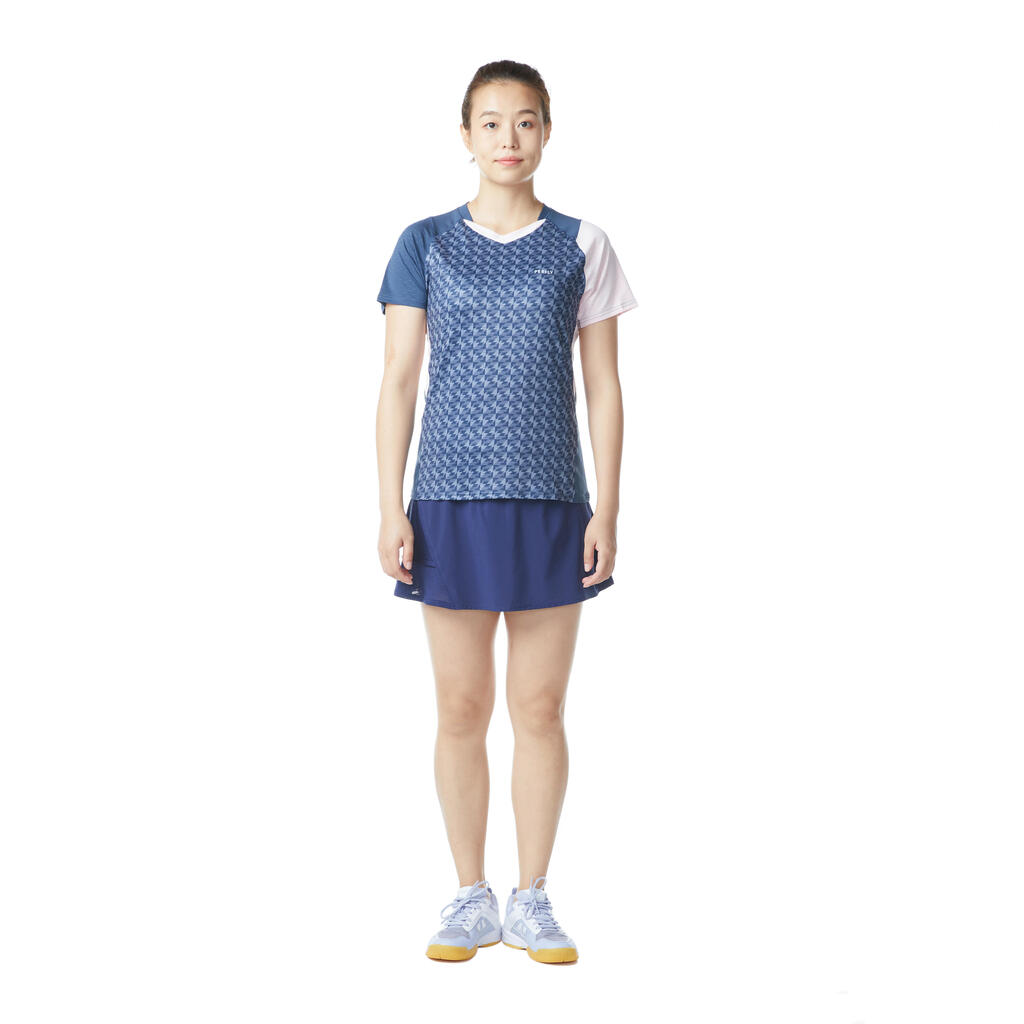 WOMEN BADMINTON T SHIRT 560 WHALE GREY