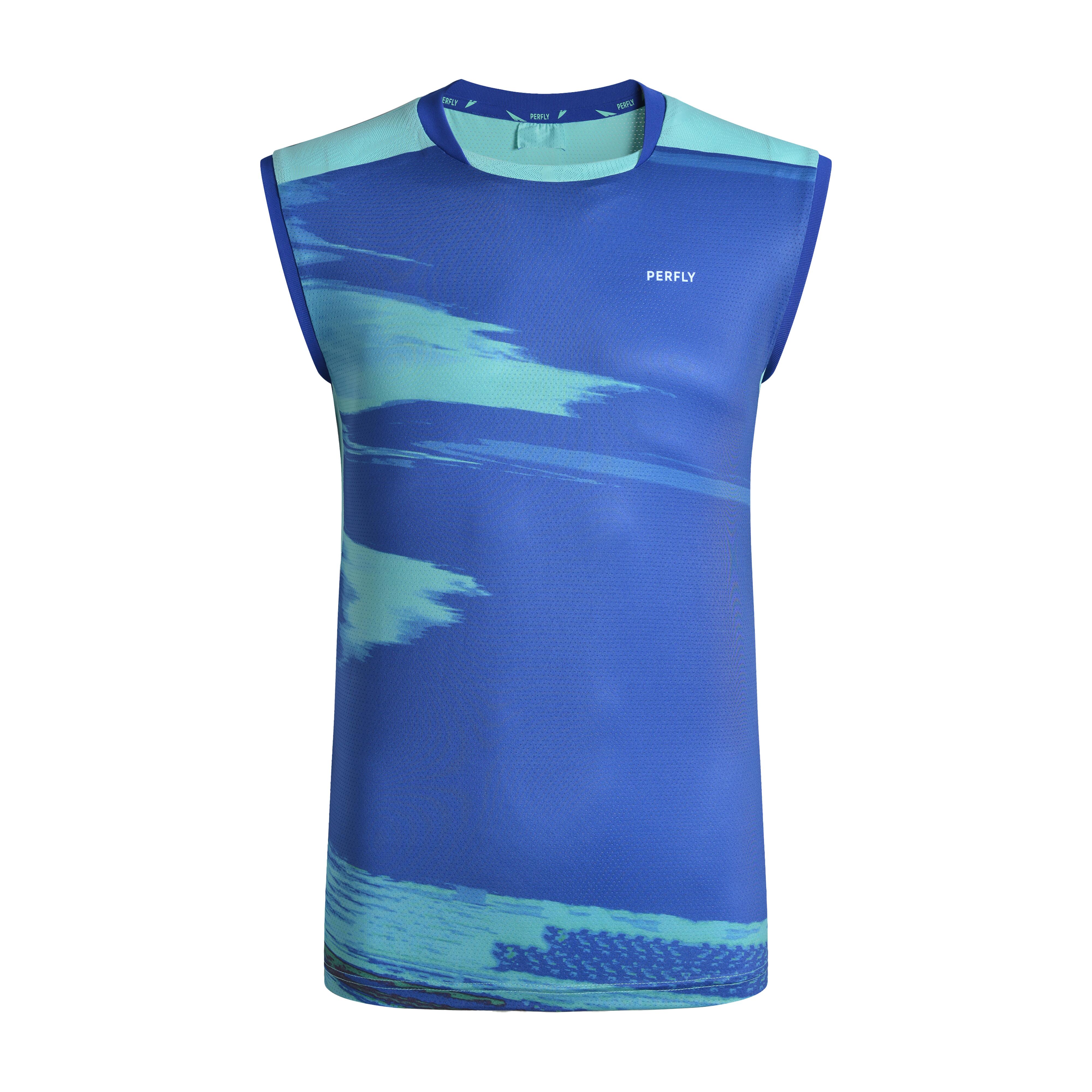 Perfly - T-shirt De Badminton 990 Homme - Turquoise - T-shirt Sans Manche - Badminton Squash - Bleu-vert - 38 S - Decathlon
