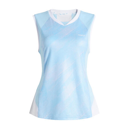 T-shirt för badminton 900 dam blå 
