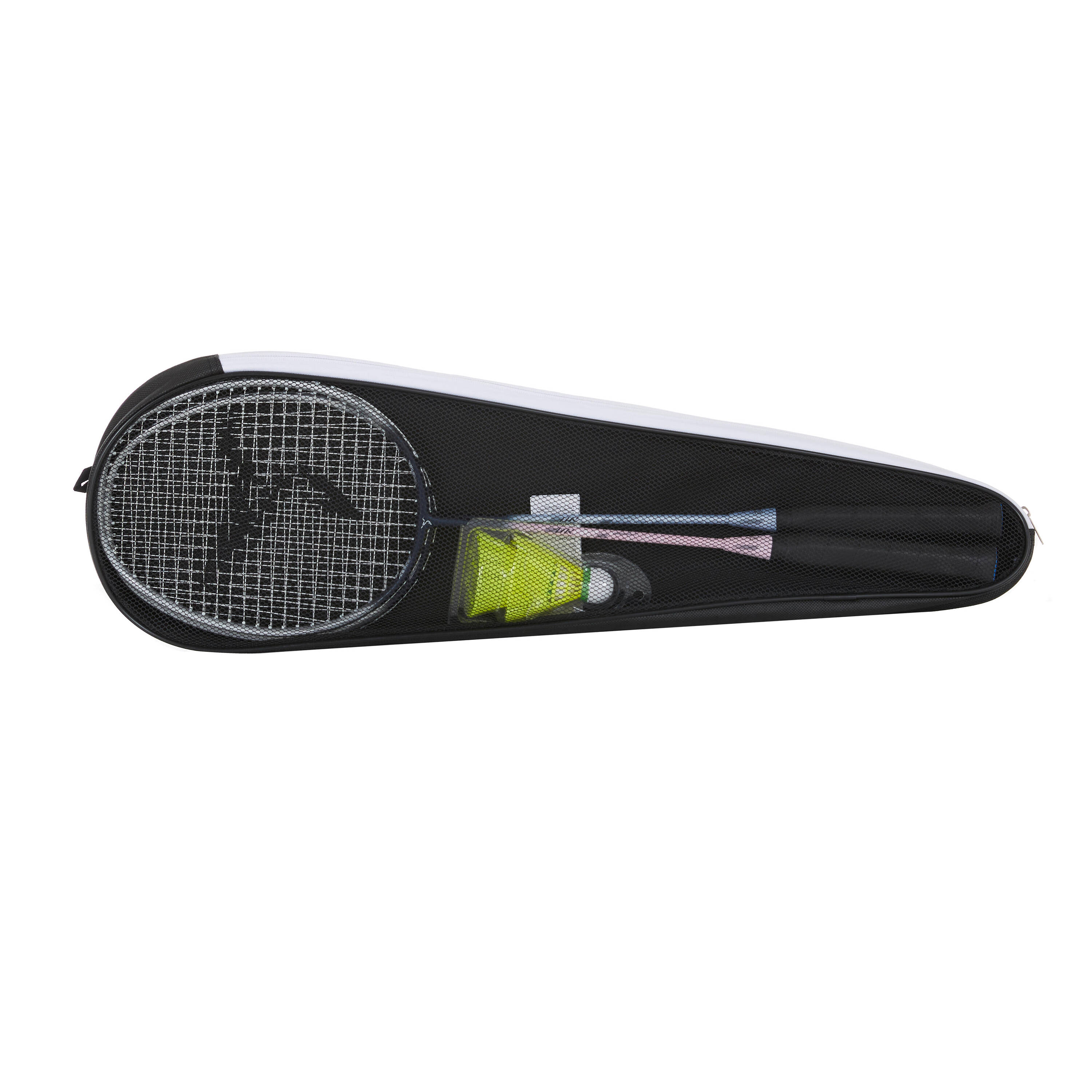 ADULT BADMINTON RACKET BR 190 SET PARTNER BLUE GREY PINK -  2