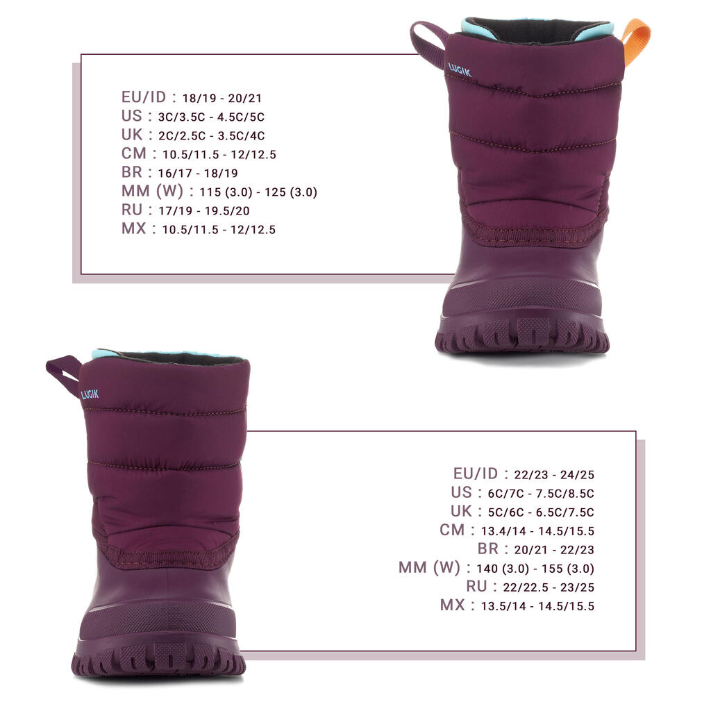 Botas para la nieve para bebé WARM turquesa 