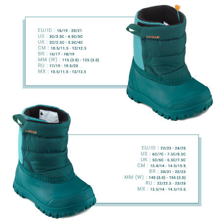 Bottes de neige bébé, Après ski bébé WARM turquoises