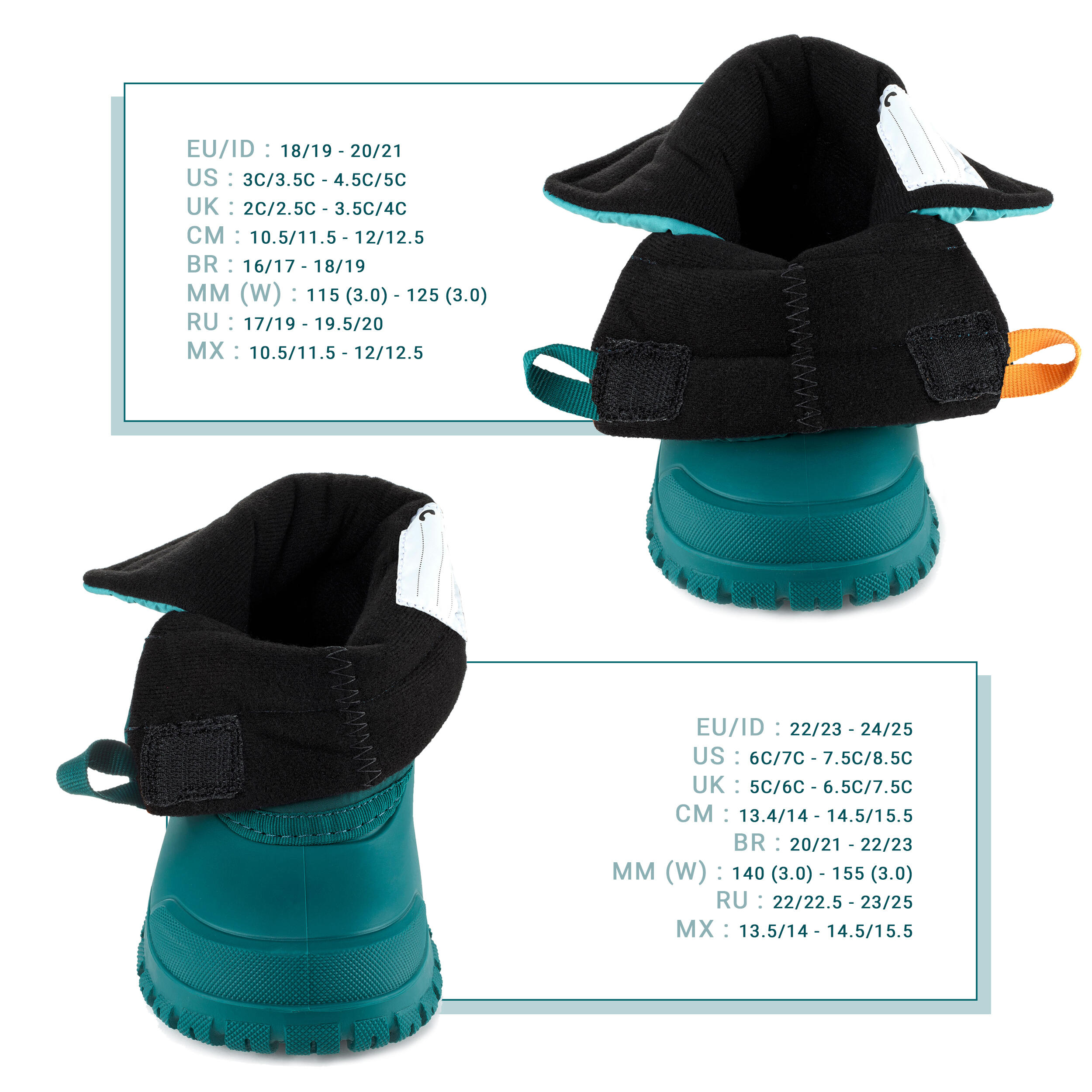 Baby Snow Boots Baby Ski WARM Turquoise