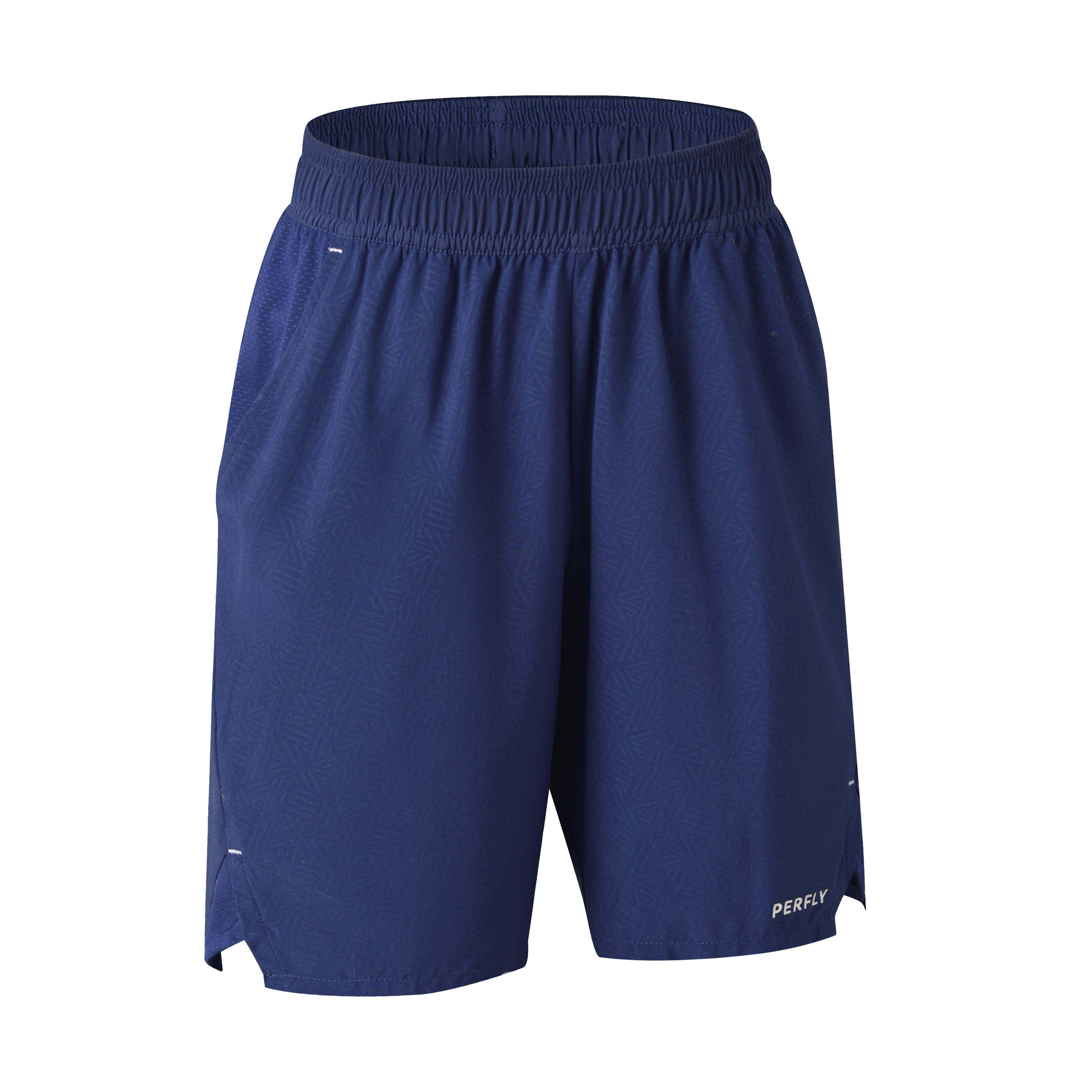 KUIKMA Detské bedmintonové šortky tmavomodré 5-6 r (113-122 cm) · záber 4