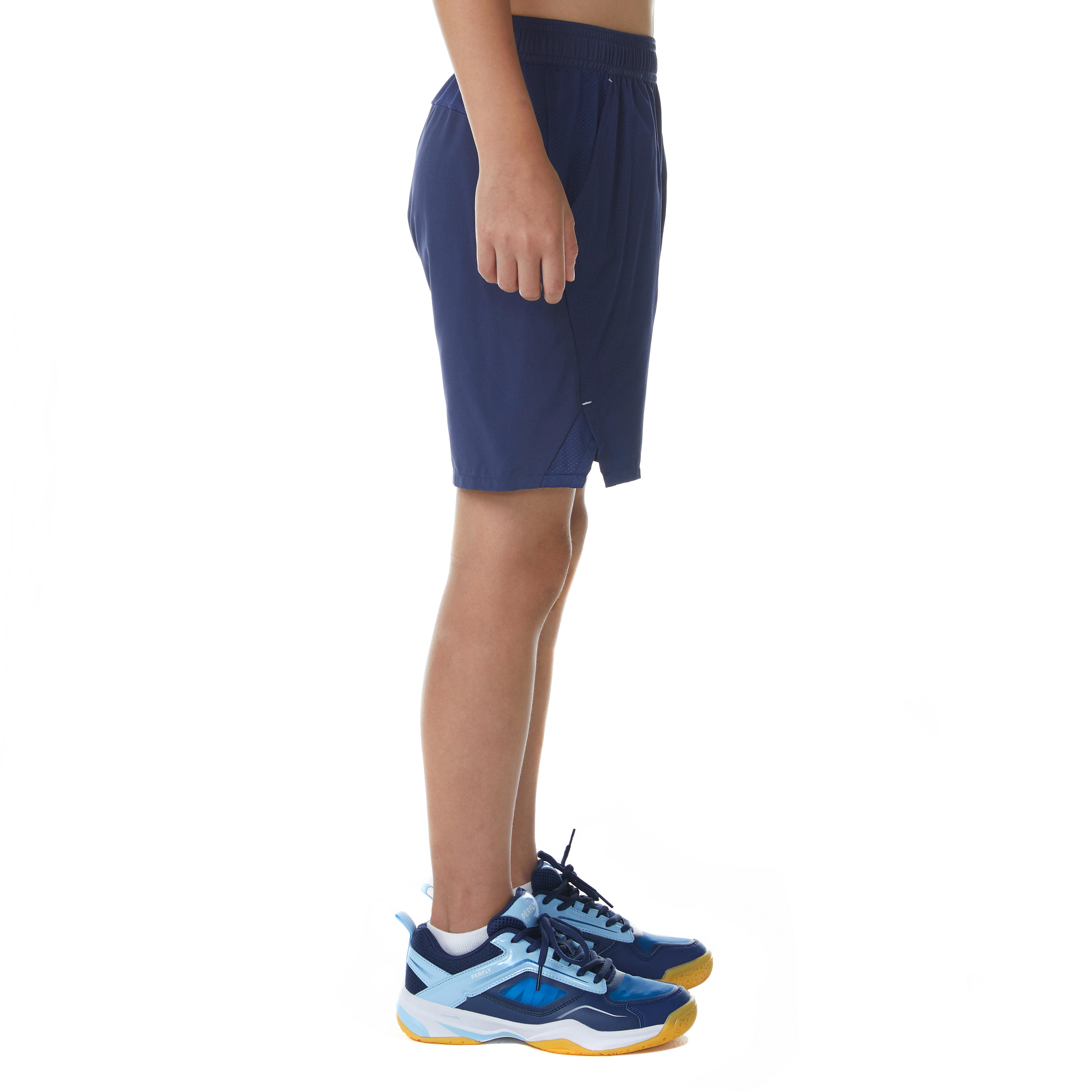 KUIKMA Detské bedmintonové šortky tmavomodré 5-6 r (113-122 cm) · záber 11