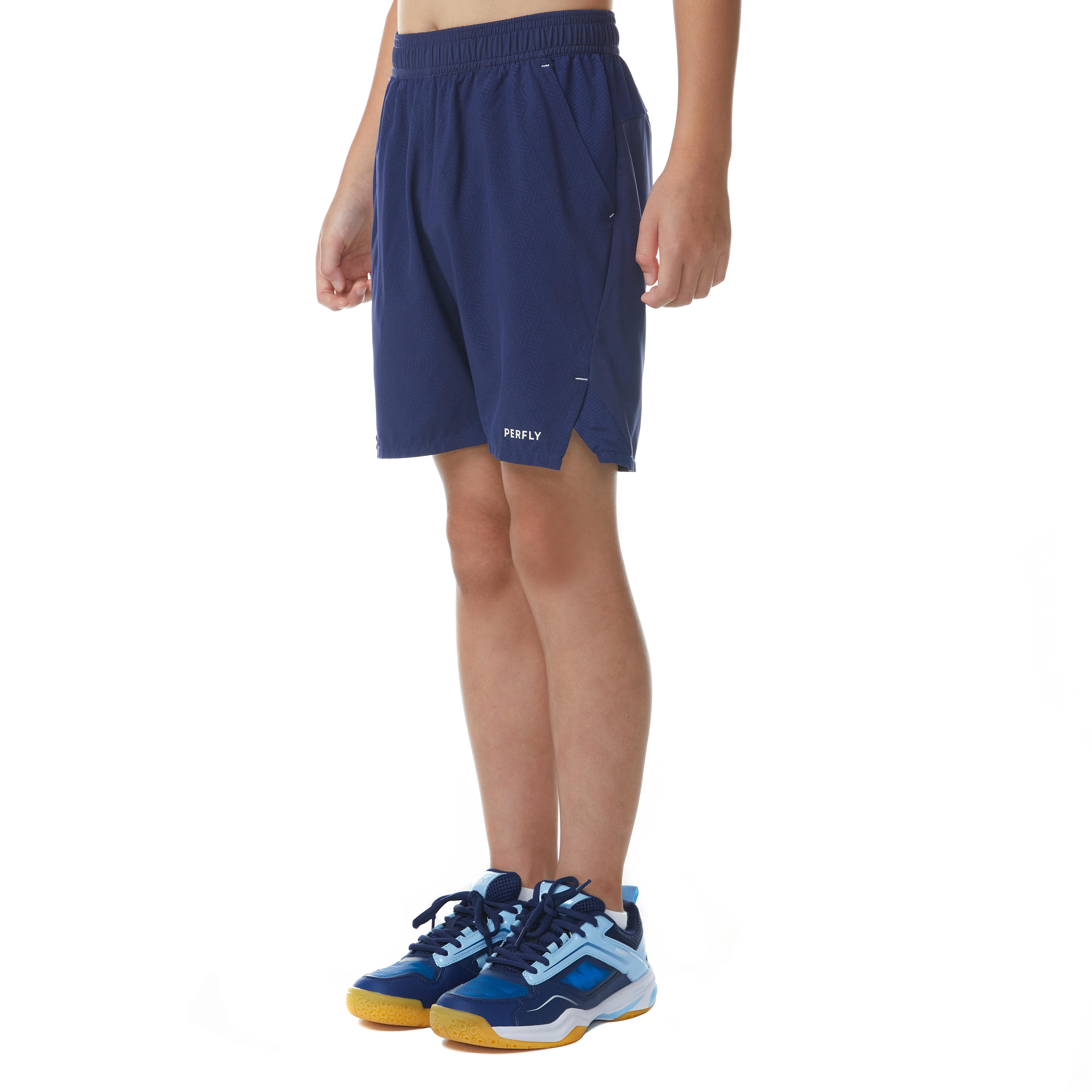 KUIKMA Detské bedmintonové šortky tmavomodré 5-6 r (113-122 cm) · záber 10