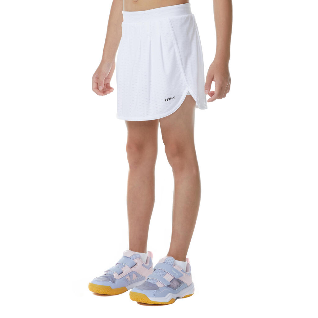 BADMINTON JUNIOR 560 SKIRT WHITE