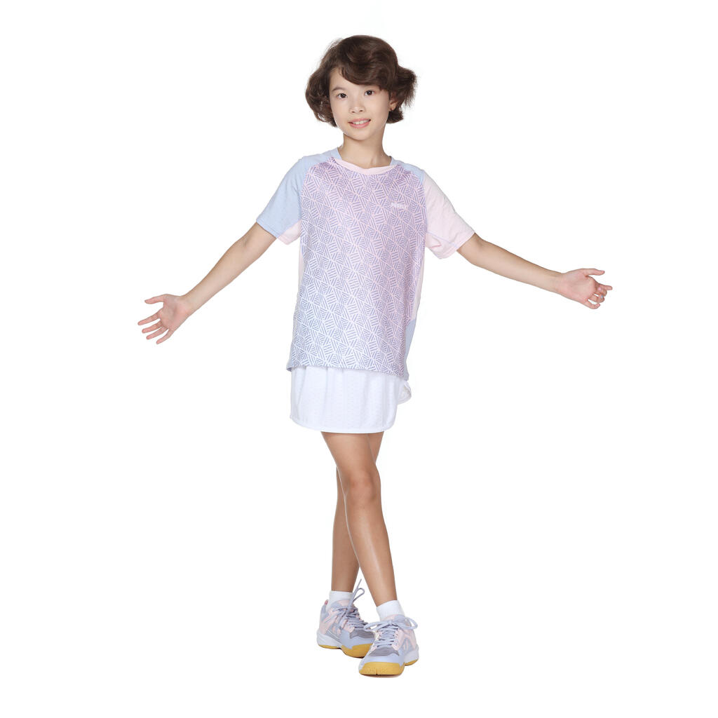 Badminton T-Shirt 560 Kinder hellblau