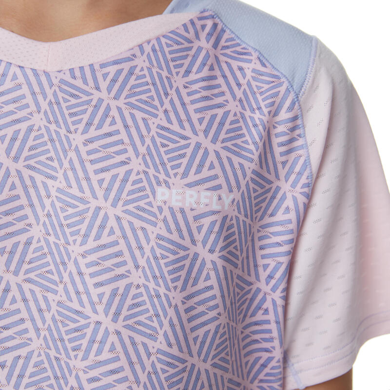 T-Shirt de Badminton Enfant 560 - Bleu/Gris