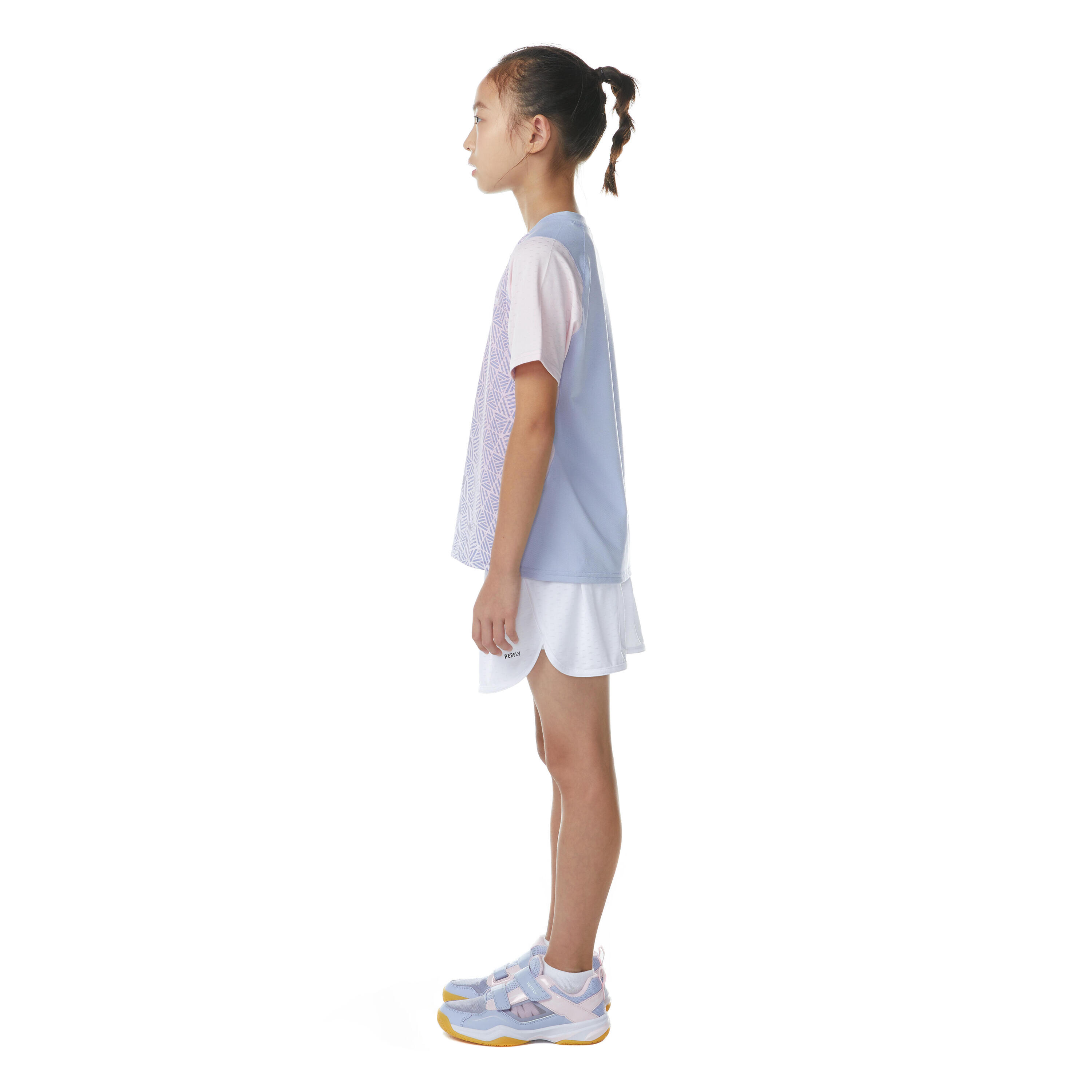 BADMINTON JUNIOR T SHIRT 560 BLUE GREY 11/17