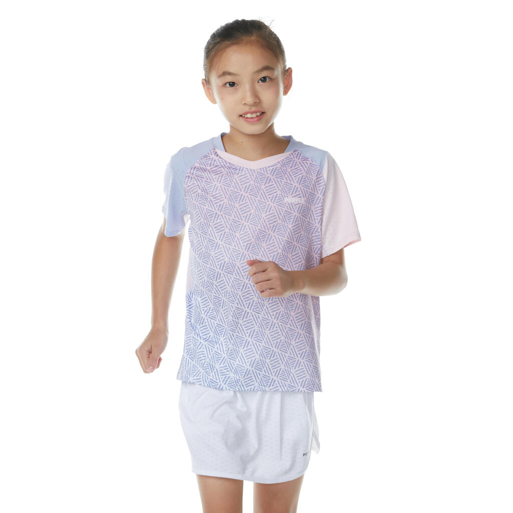 Badminton T-Shirt 560 Kinder hellblau