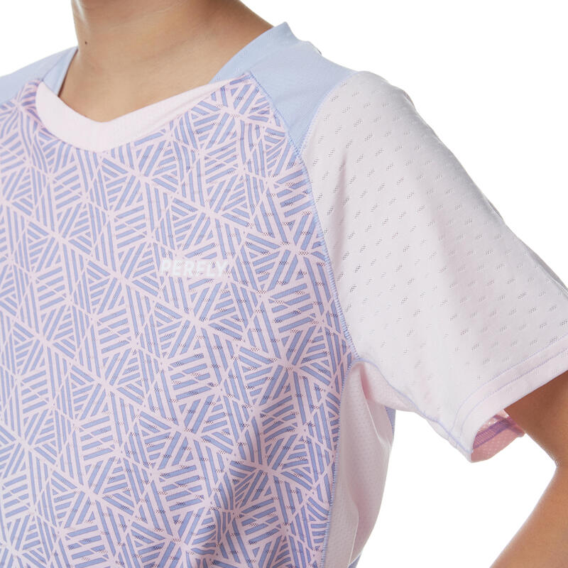 Dětské tričko na badminton 560 šedo-modré 