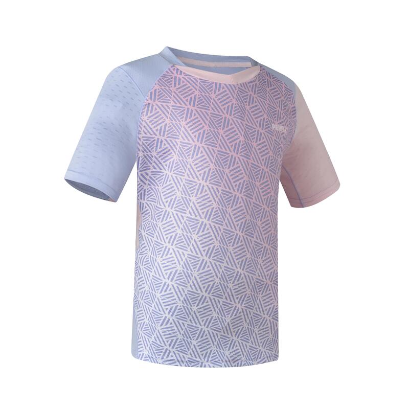 T-shirt badminton bambino 560 azzurro-grigio