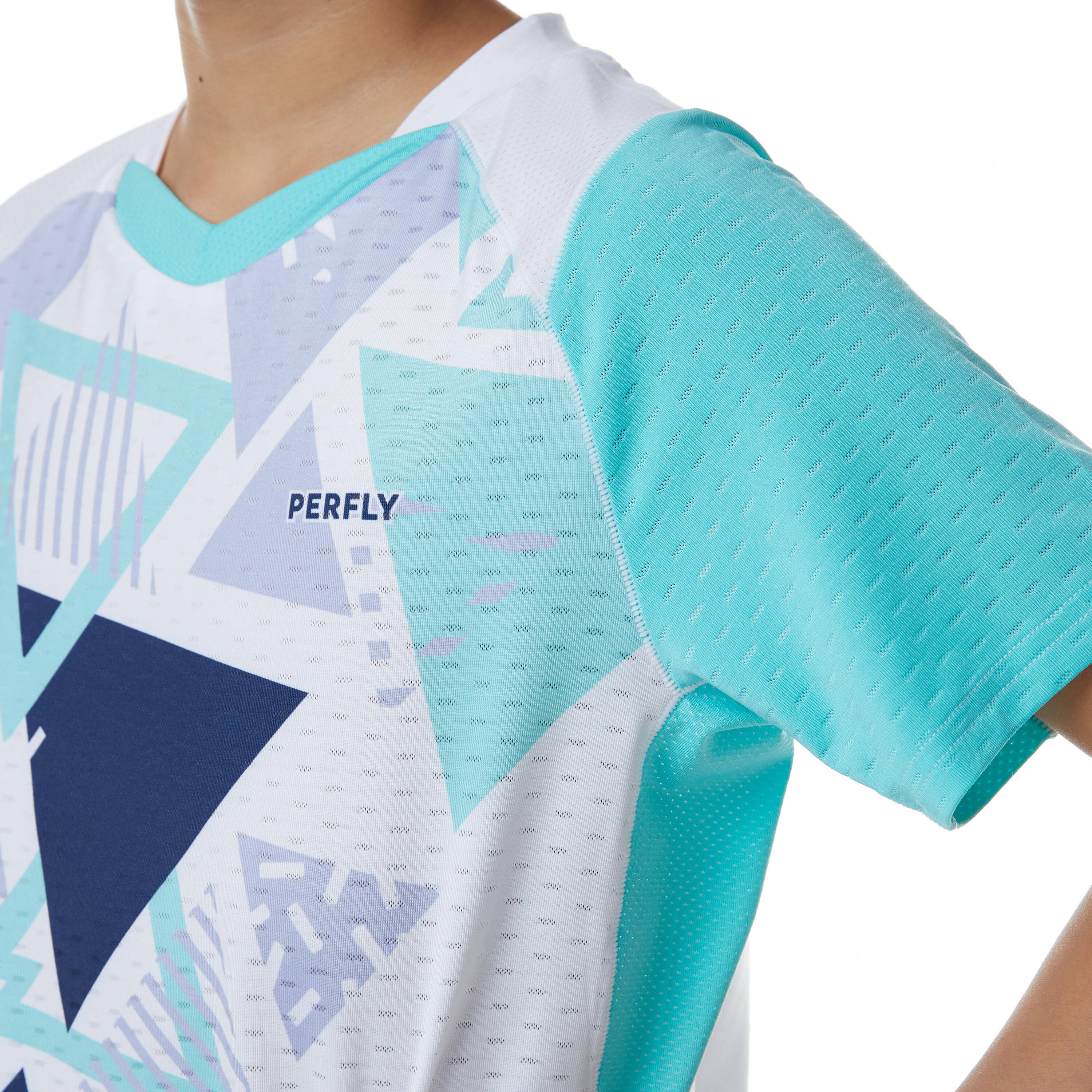Kids Badminton T Shirt 560 White -  3