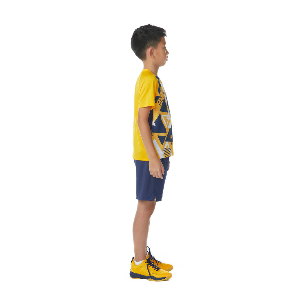MAJICA KRATKIH RUKAVA ZA BADMINTON 560 DEČJA ELECTRIC PLAVA