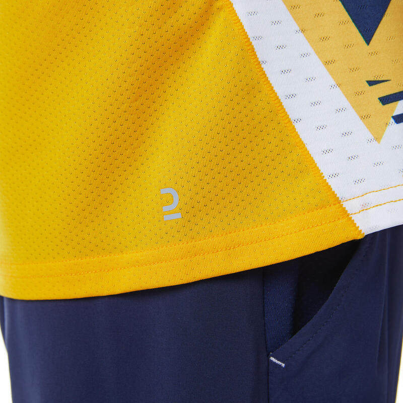 Tricou Badminton 560 Galben-Albastru Copii