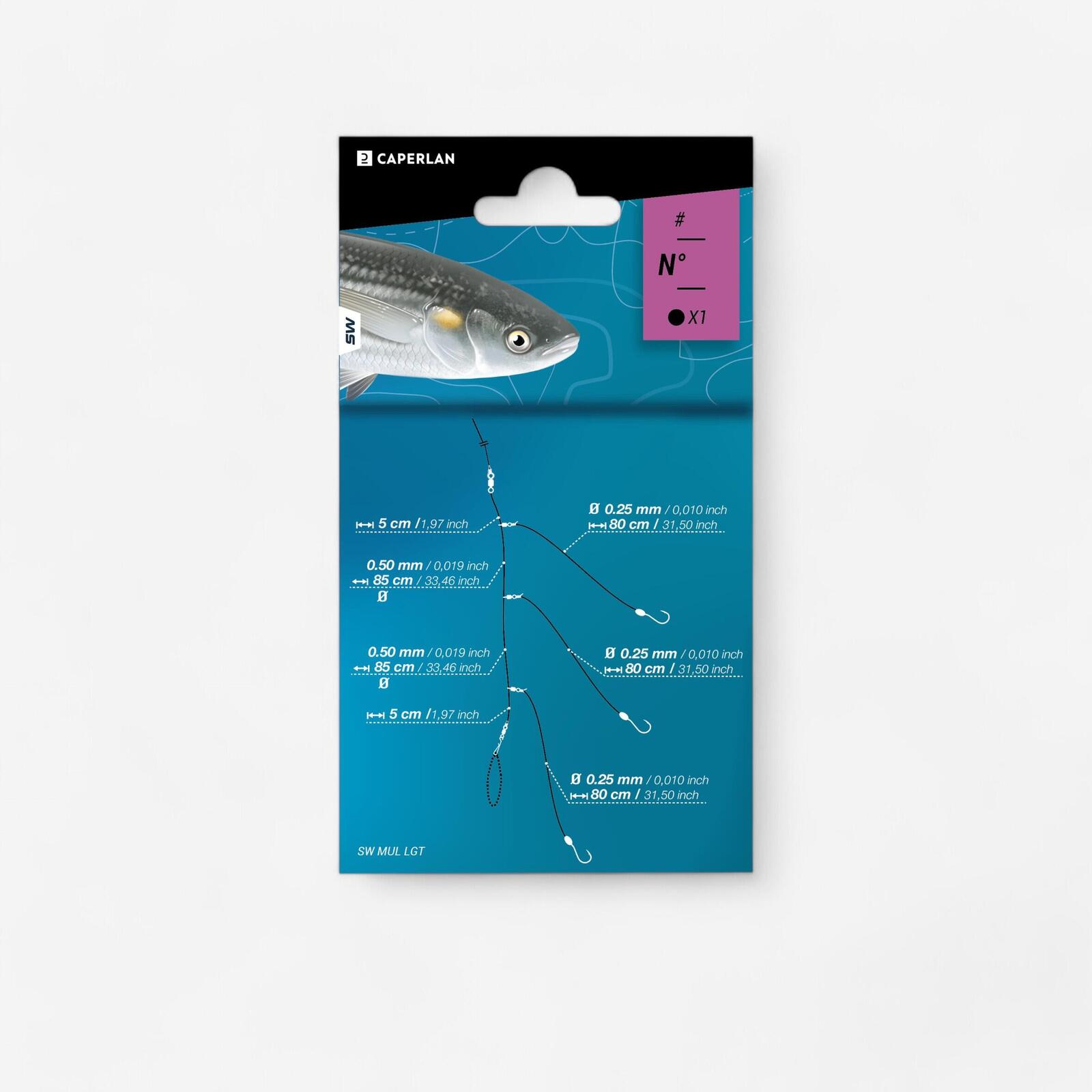 2 Bas De Ligne Pêche Mer Avec Plumes - 6 Hameçons Par Ligne - Maquereau, Cabillaud
