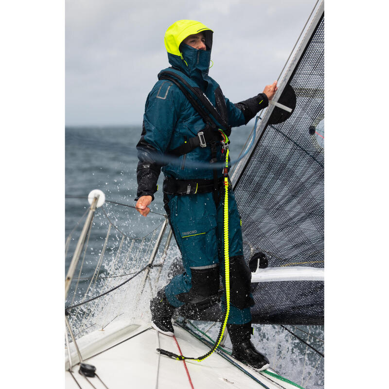 Nepromokavá bunda na jachting Offshore 900 petrolejově modrá