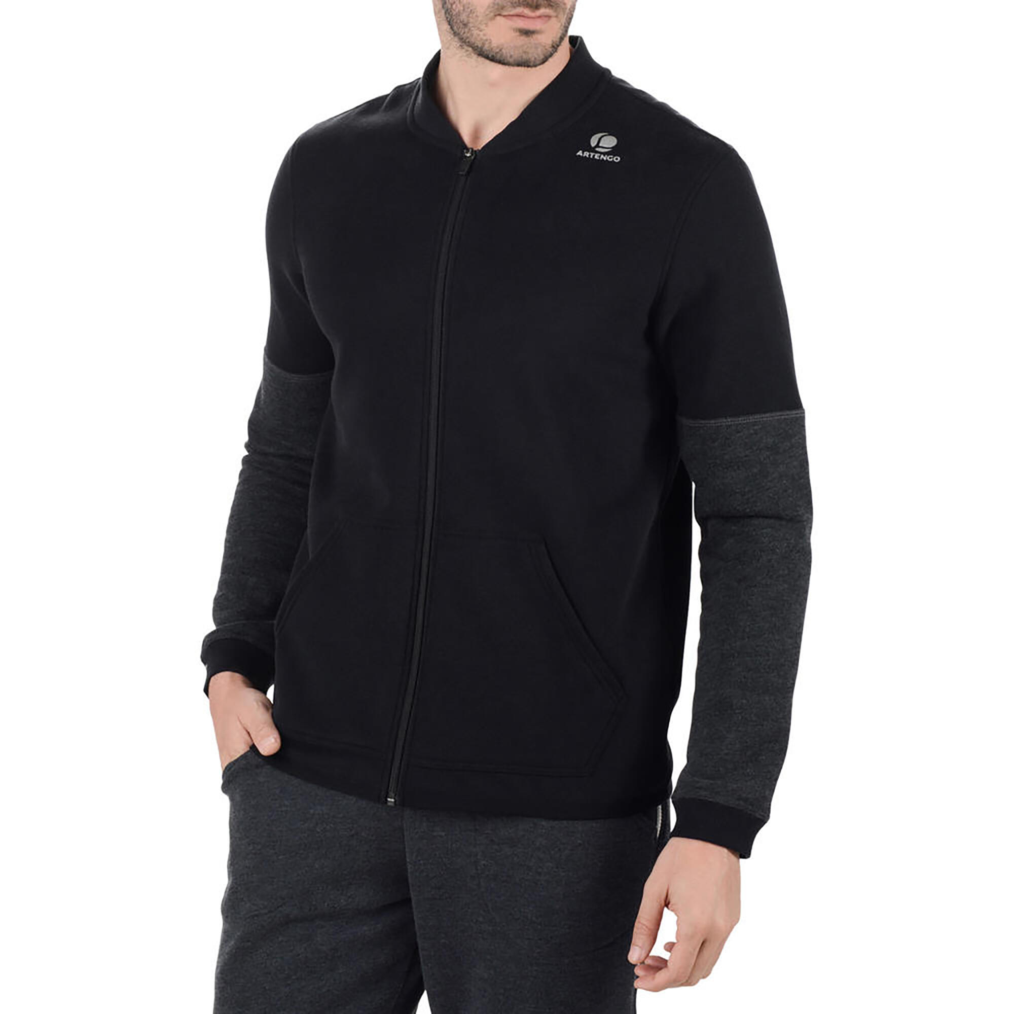 Tennis Winter Jacket- Unisex- TJA 500- Black Grey