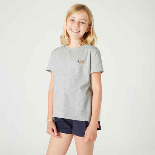 
      Girls' Cotton T-Shirt 500 - Grey
  