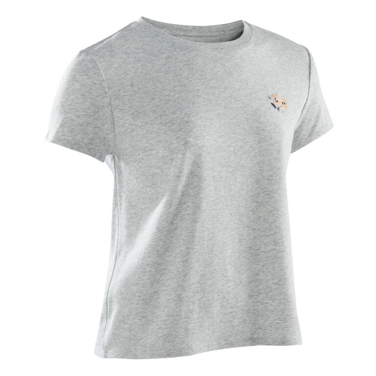 Girls' Cotton T-Shirt 500 - Grey