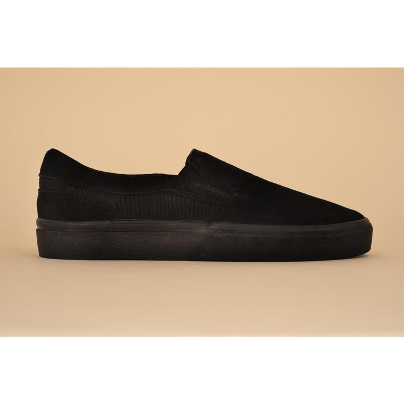 Chaussures basses de skateboard sans lacets adulte VULCA 500 slip-on noire