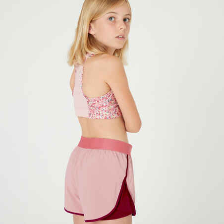 2-in-1-Shorts atmungsaktiv Kinder rosa