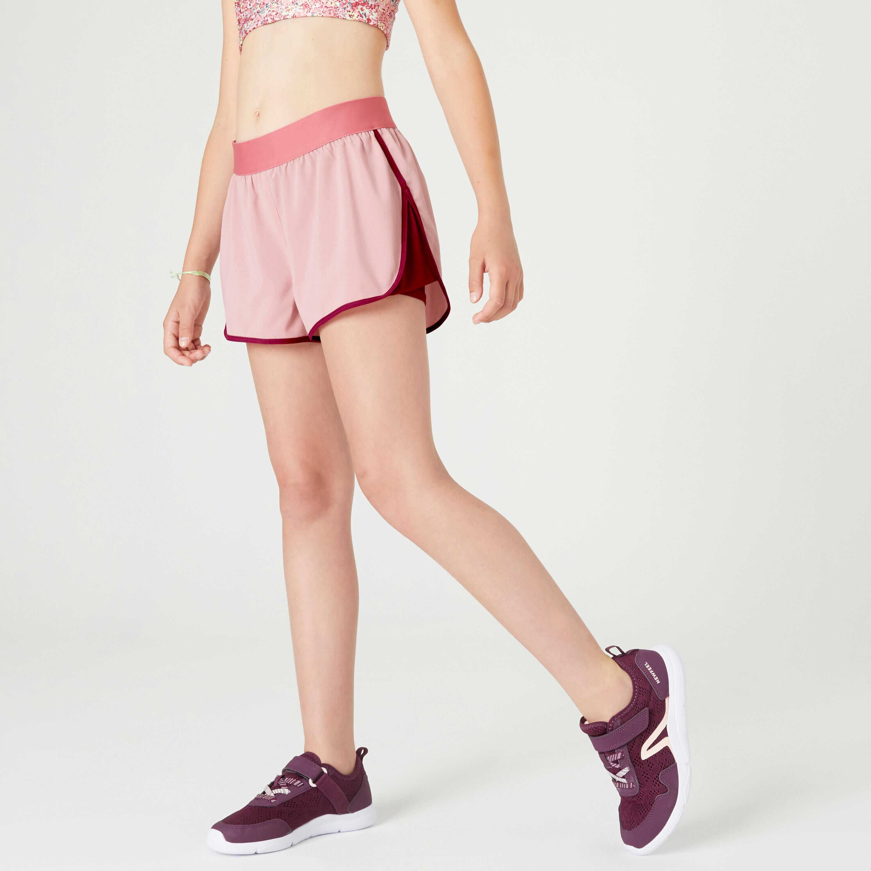 DOMYOS Girls' 2-in-1 Shorts - Pink