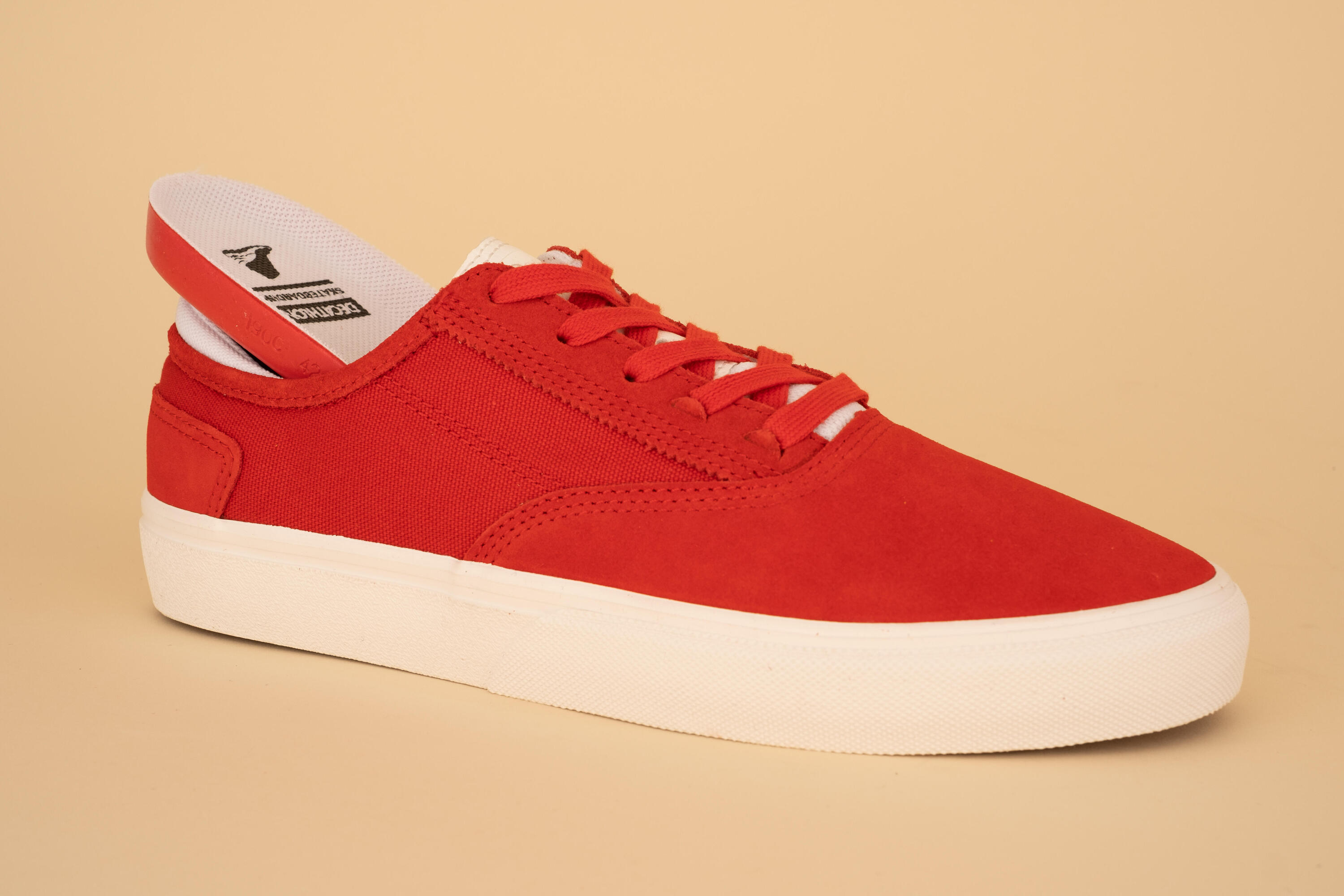 Calçado Vulcanizado de Skate Adulto VULCA 500 II Vermelho/Branco 16/21