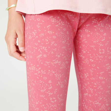 Legging fille coton - 320 imprimé rose