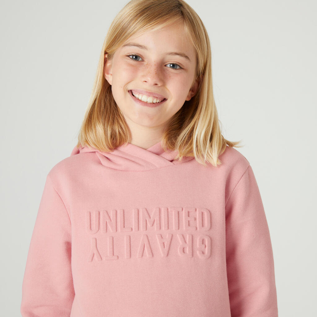 Kapuzenpullover Kinder warm - 500 rosa mit Print