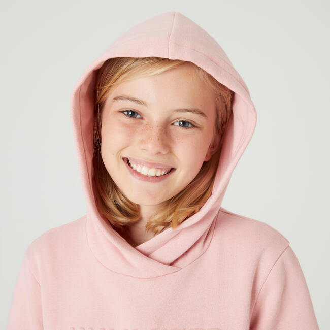 Girls Warm Hooded Sweatshirt 500 Pink