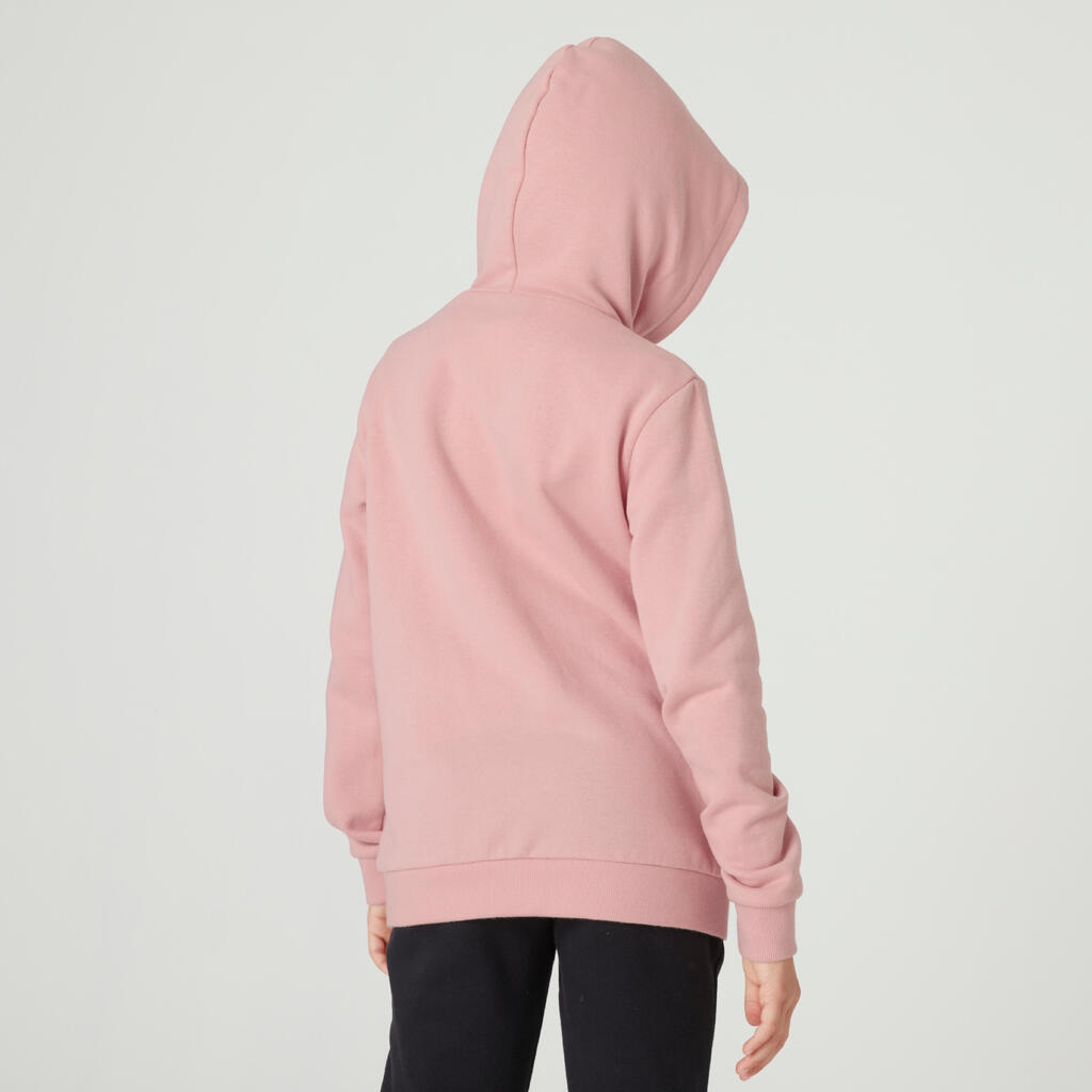 Kapuzenpullover Kinder warm - 500 rosa mit Print