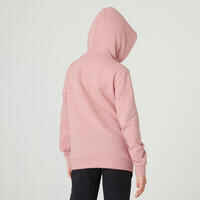 Kids' Warm Hooded Sweatshirt 500 - Pink Print