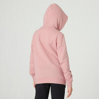 Sweat à capuche chaud enfant - 500 rose imprimé