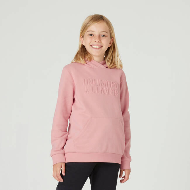 Girls Warm Hooded Sweatshirt 500 Pink