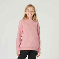Sweatshirt Kapuze 500 Kinder Print rosa
