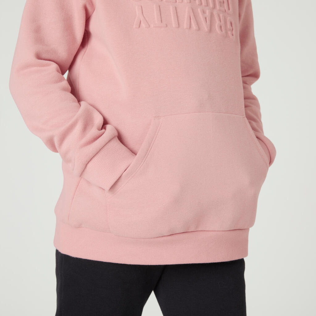 Kapuzenpullover Kinder warm - 500 rosa mit Print