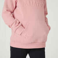 Kids' Warm Hooded Sweatshirt 500 - Pink Print