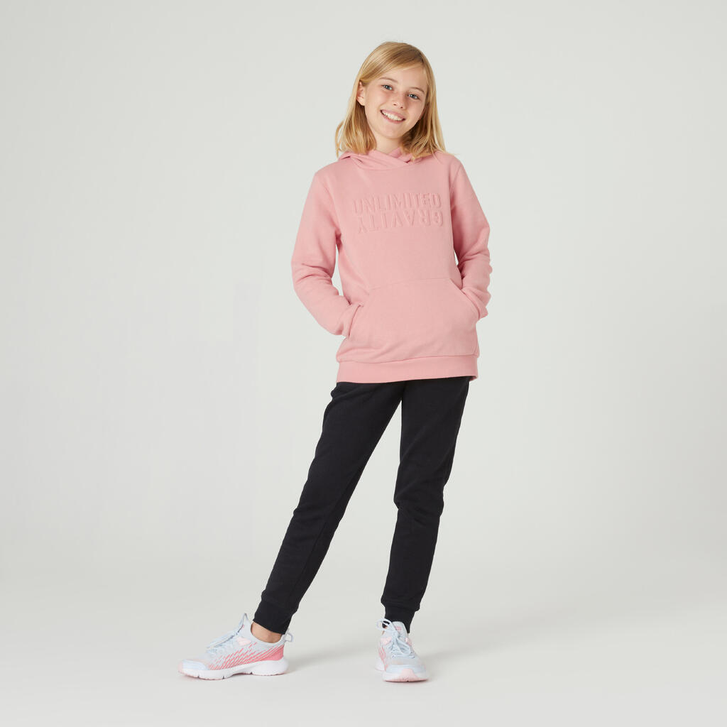 Sweat à capuche chaud enfant - 500 rose imprimé