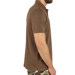 Cotton Short-Sleeved Breathable Hunting Polo Shirt 100 - Brown
