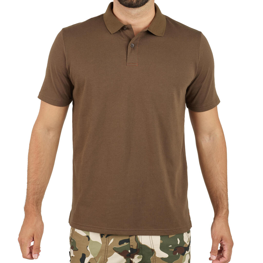 Men's Short-sleeved Breathable Cotton Polo Shirt - 100 brown